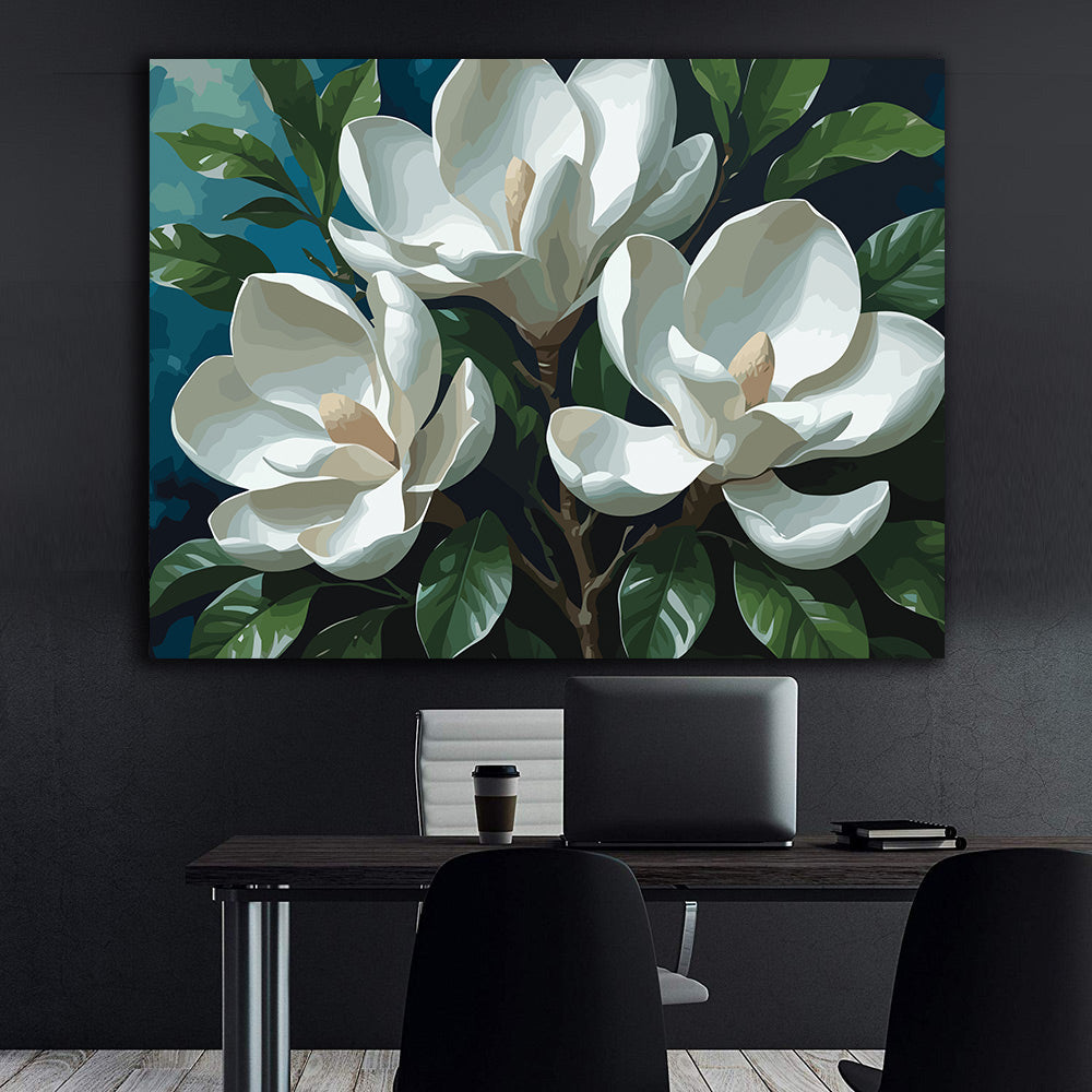 Pictura pe Numere – Eleganta magnoliilor albe 6984