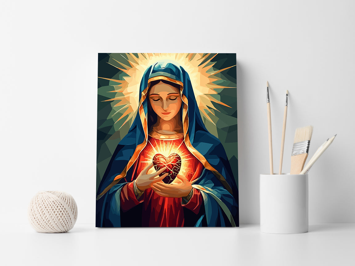 Set Pictură pe numere – Inima Neprihănită A Mariei 6248