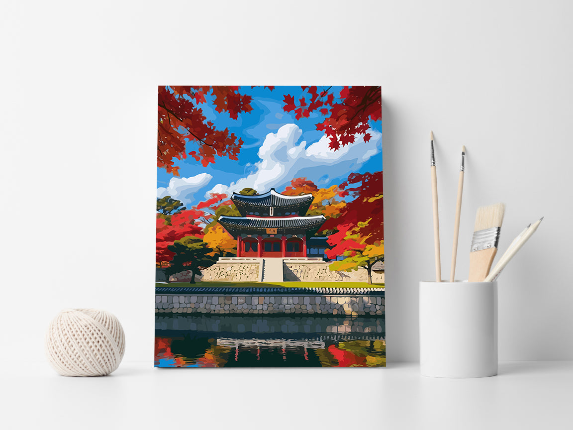 Set Pictură pe numere – Peisaj de Toamnă 6076