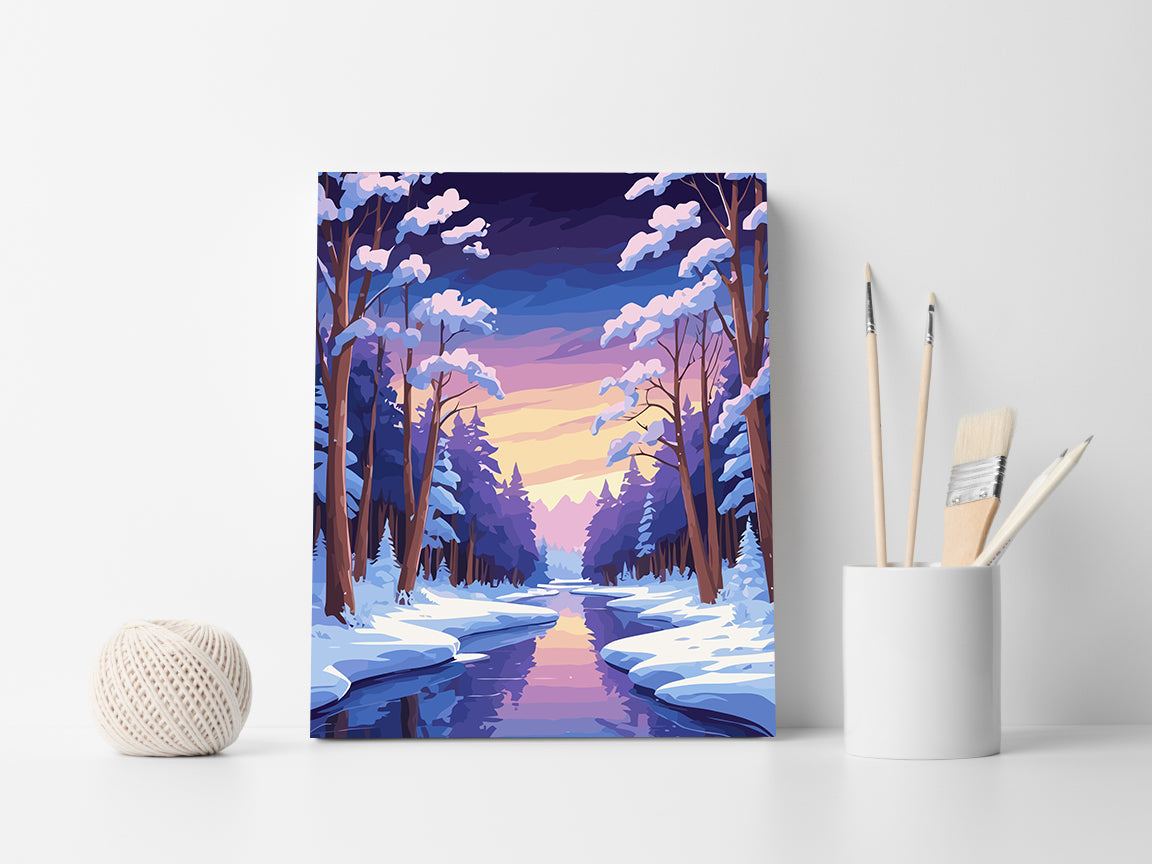 Set Pictură pe numere – Peisaj De Iarnă 6137