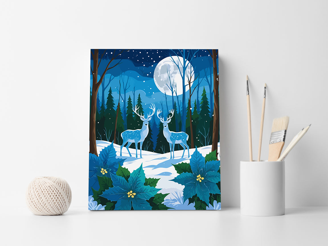 Set Pictură pe numere – Cerbi În Pădure Iarna 6142