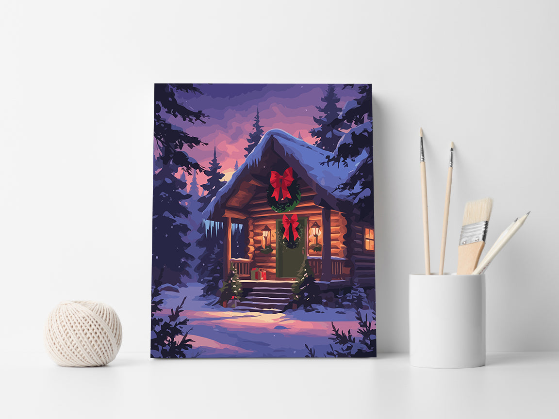 Set Pictură pe numere – Căsuță Decorată De Sărbători 6157