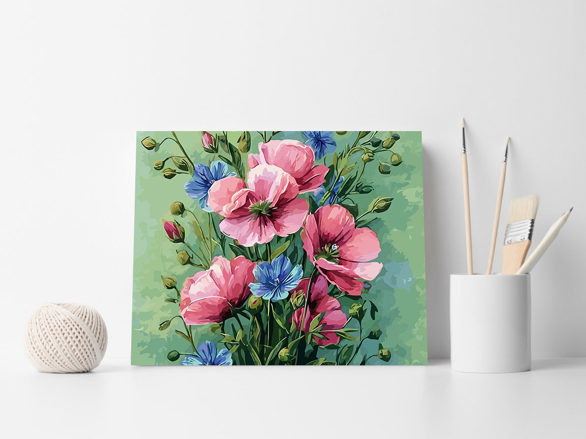 Pictura pe Numere Flori Vibrante 6513