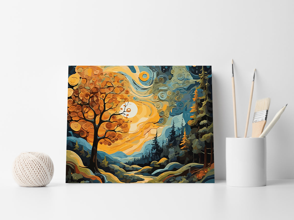 Set Pictură pe numere – Peisaj de Toamnă 6112