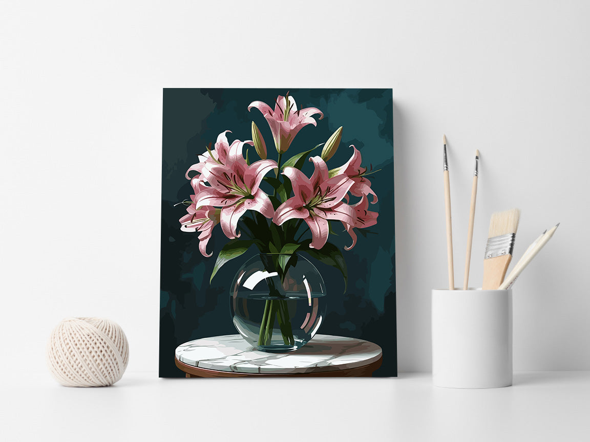 Pictura pe Numere – Crinii roz 6815