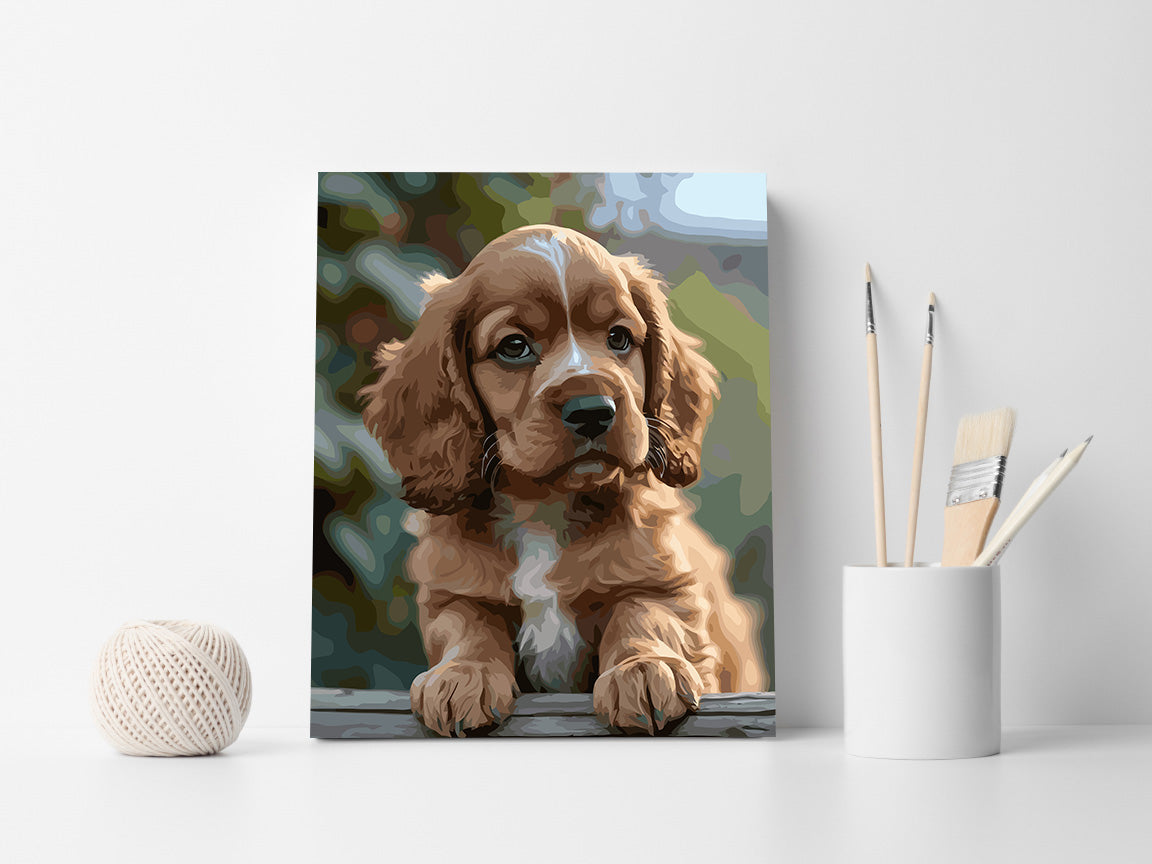 Pictura pe Numere – Puiul de cocker 7365