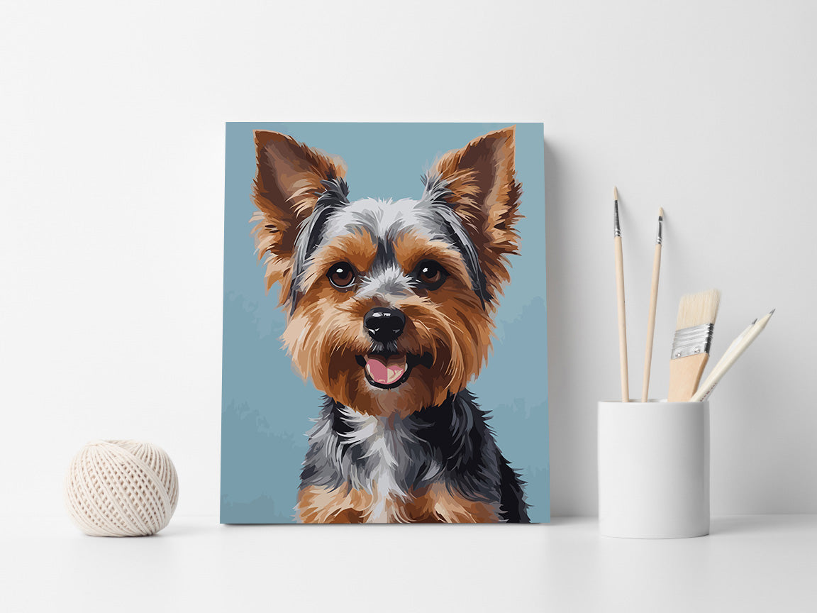 Pictura pe Numere – Bucuria micului yorkie 7369