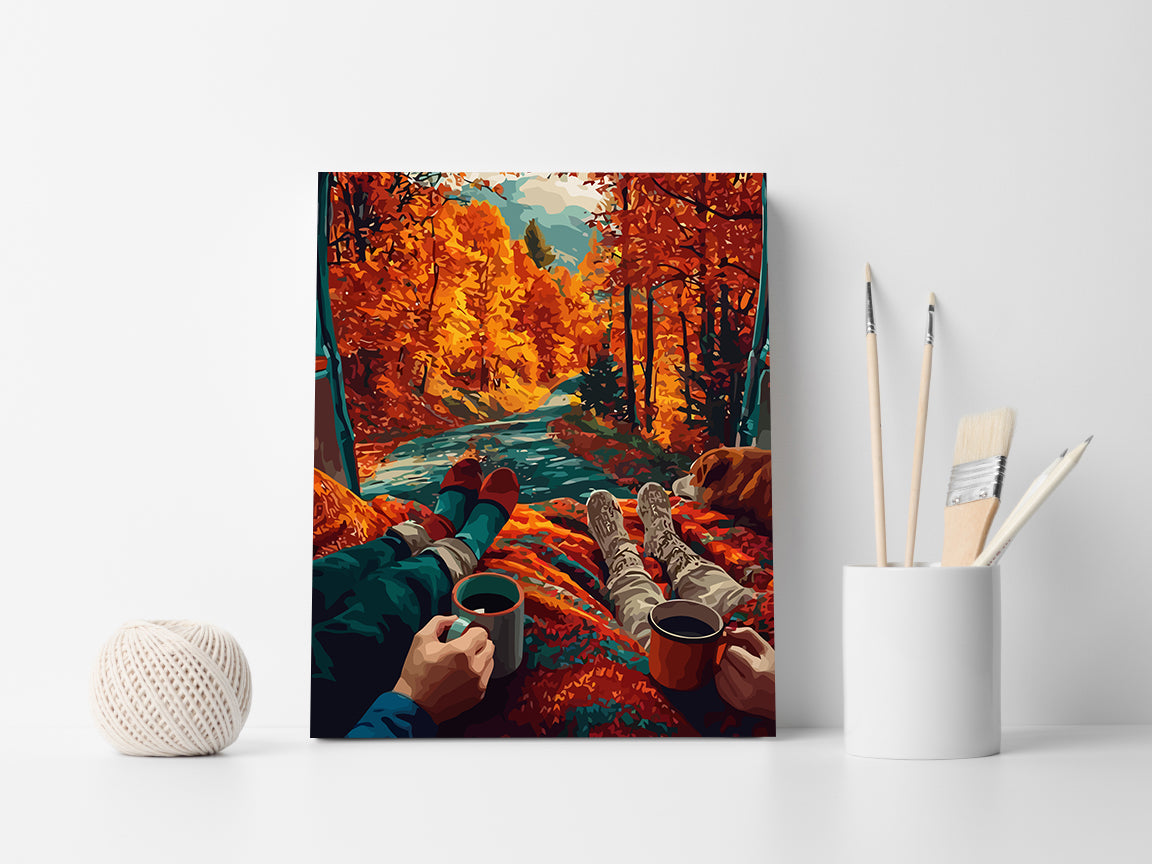 Set Pictură pe numere - Îndrăgostiți Toamna 6054