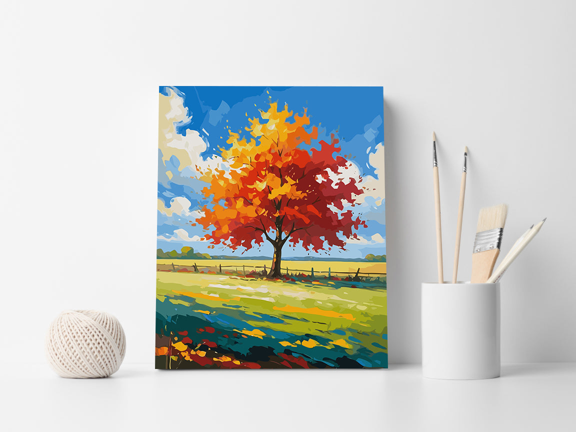 Set Pictură pe numere - Peisaj de Toamnă 6061