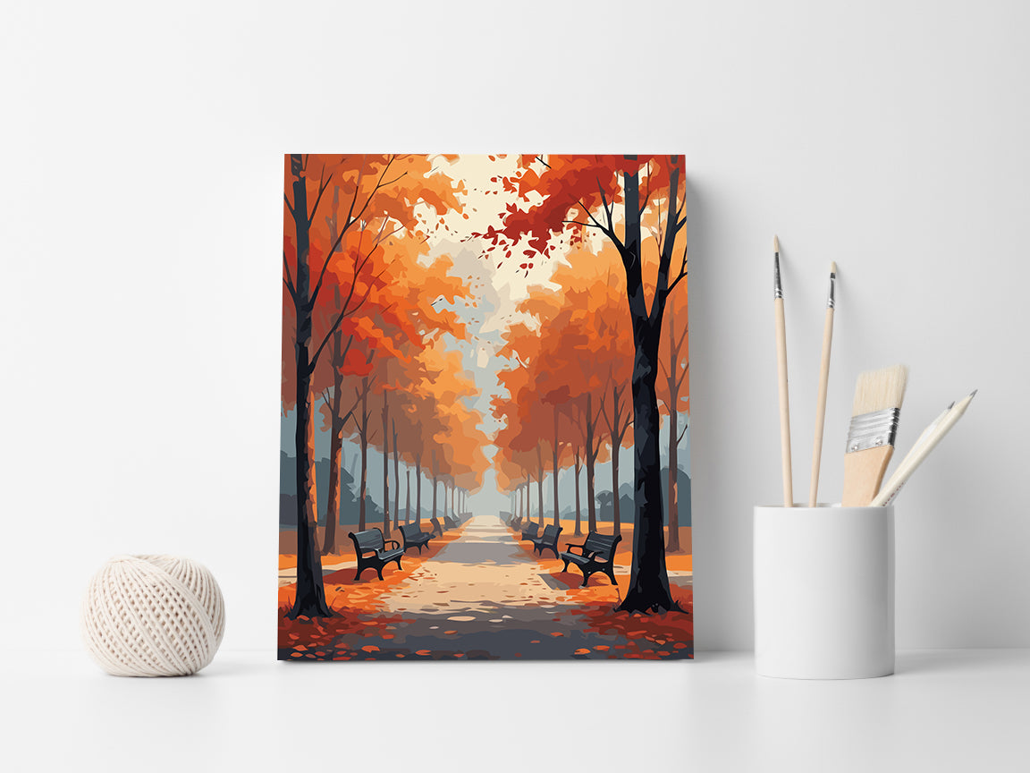 Set Pictură pe numere - Peisaj de Toamna 6055