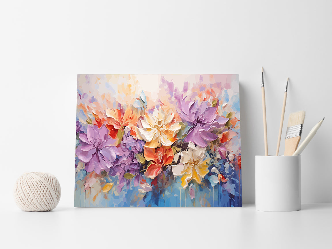 Set Pictură pe numere - Flori Multicolore 6024