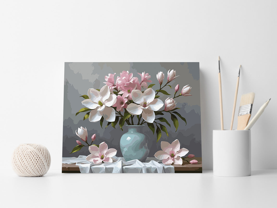 Pictura pe Numere – Magnolii in portelan 7173