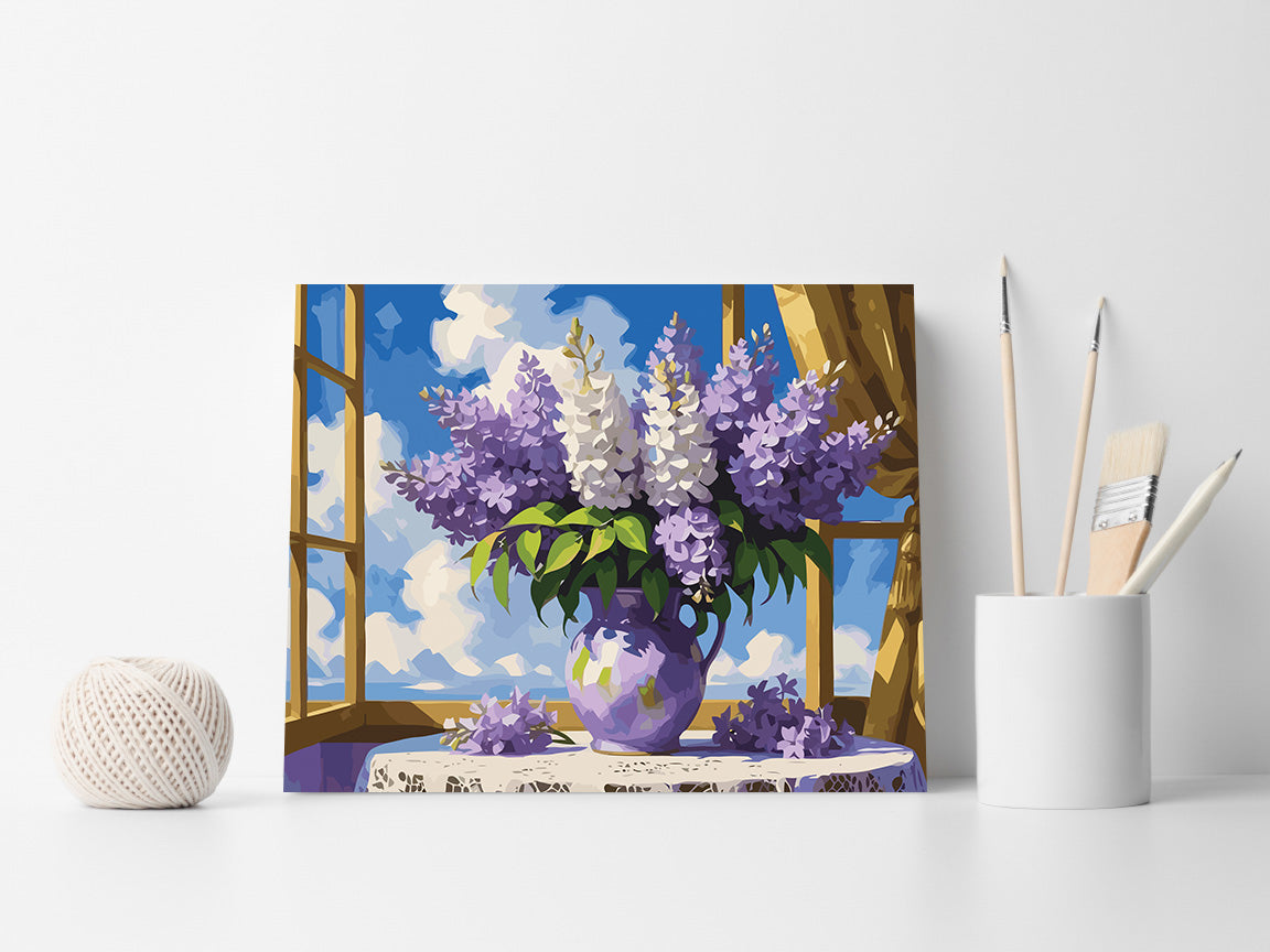 Pictura pe Numere – Liliac si nori 7117
