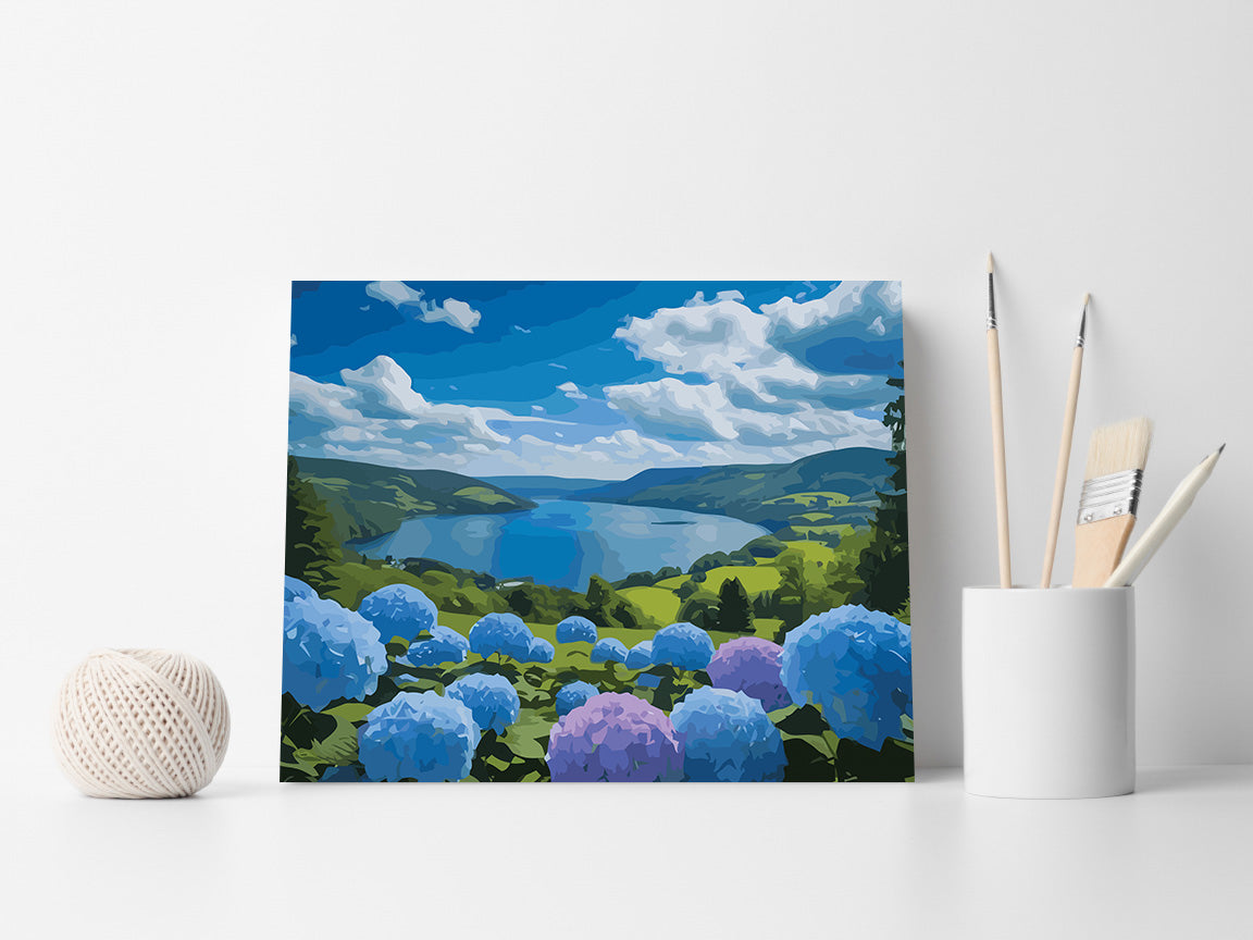 Pictura pe Numere – Oglindirea hortensiilor 7080
