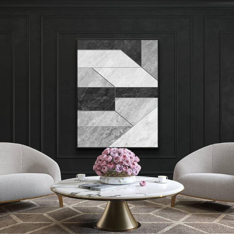 Peinture sur toile – Géométrie abstraite moderne
