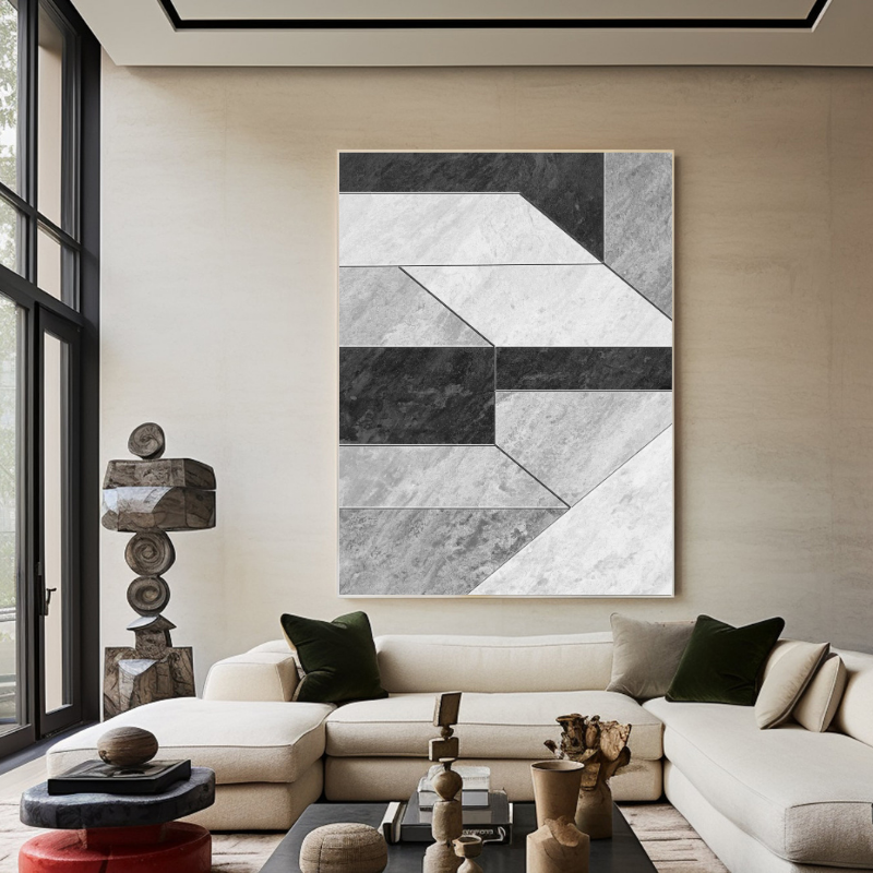 Peinture sur toile – Géométrie abstraite moderne