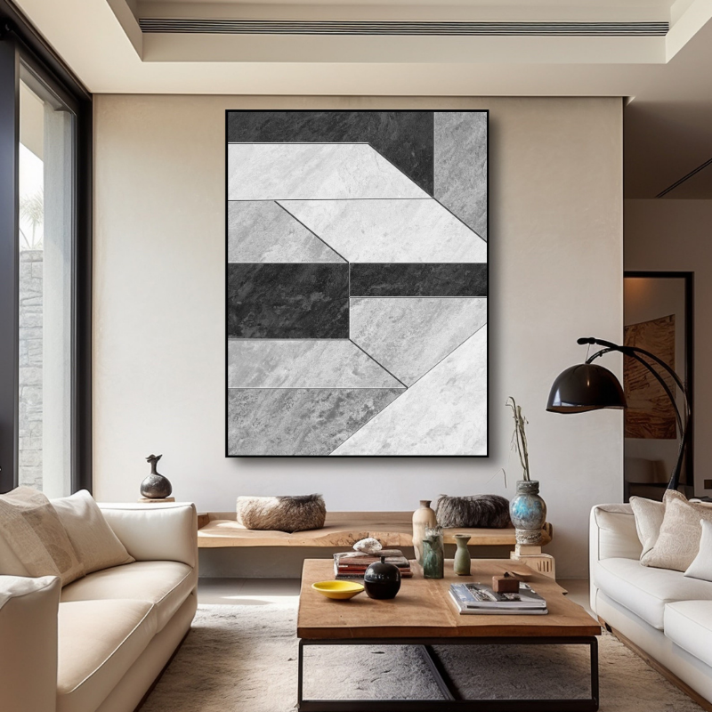 Peinture sur toile – Géométrie abstraite moderne