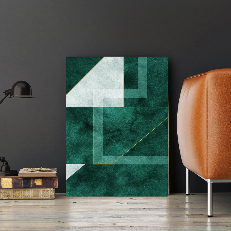 Tablou Canvas - Modern Green Geometric Lines