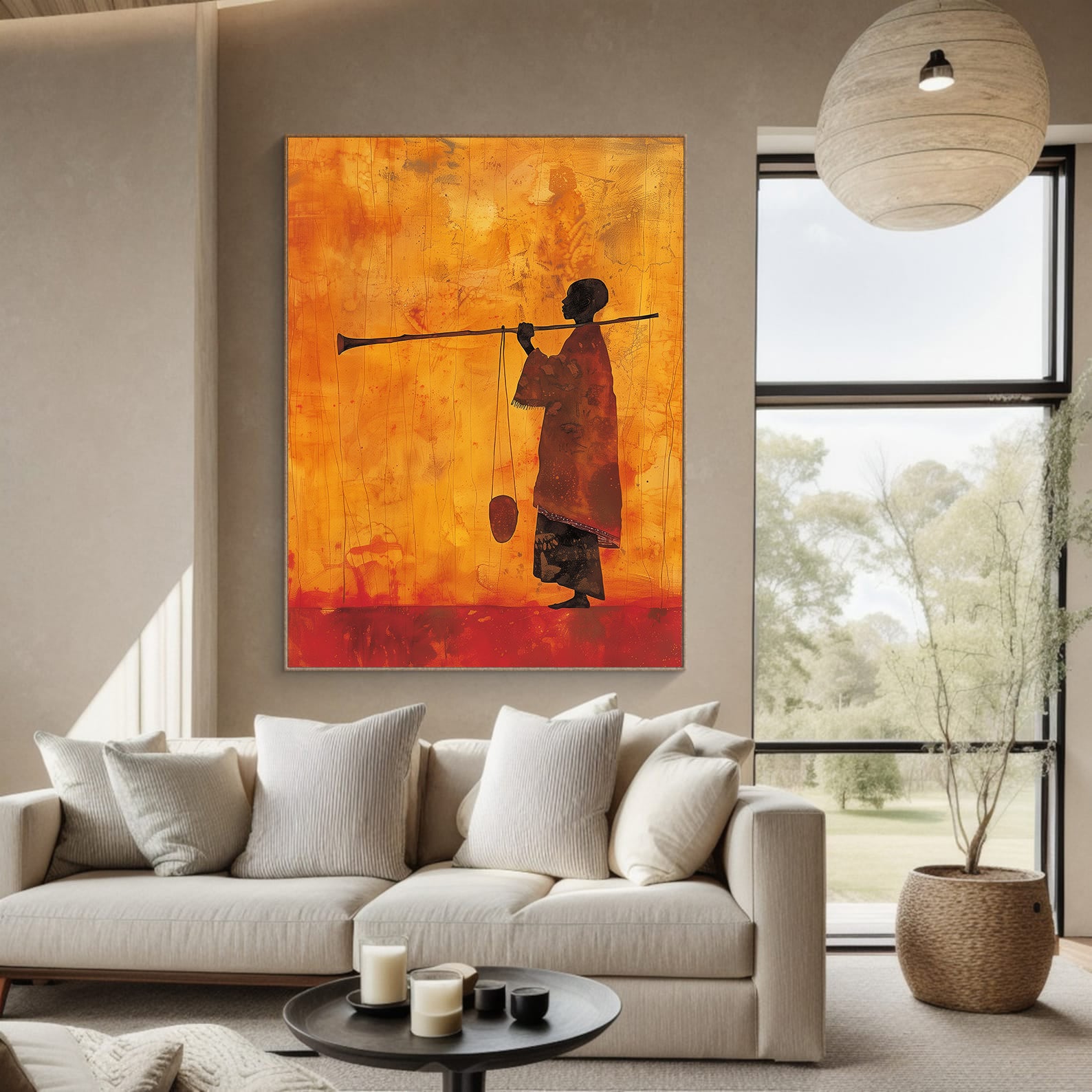 Peinture sur toile - Bougie allumée