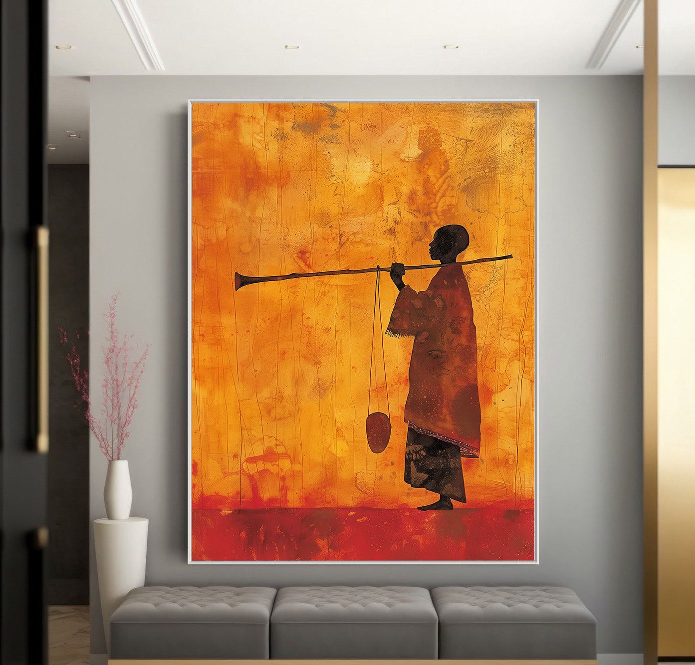 Peinture sur toile - Bougie allumée