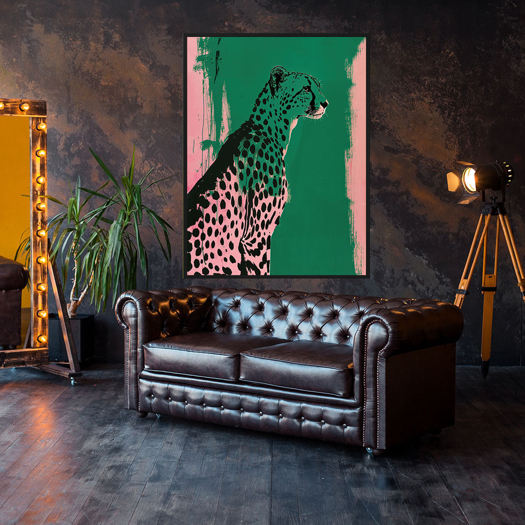 Tablou Canvas - Pink and Green Cheetah
