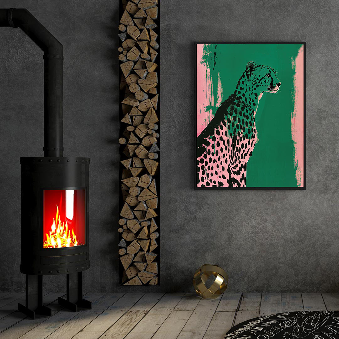 Tablou Canvas - Pink and Green Cheetah
