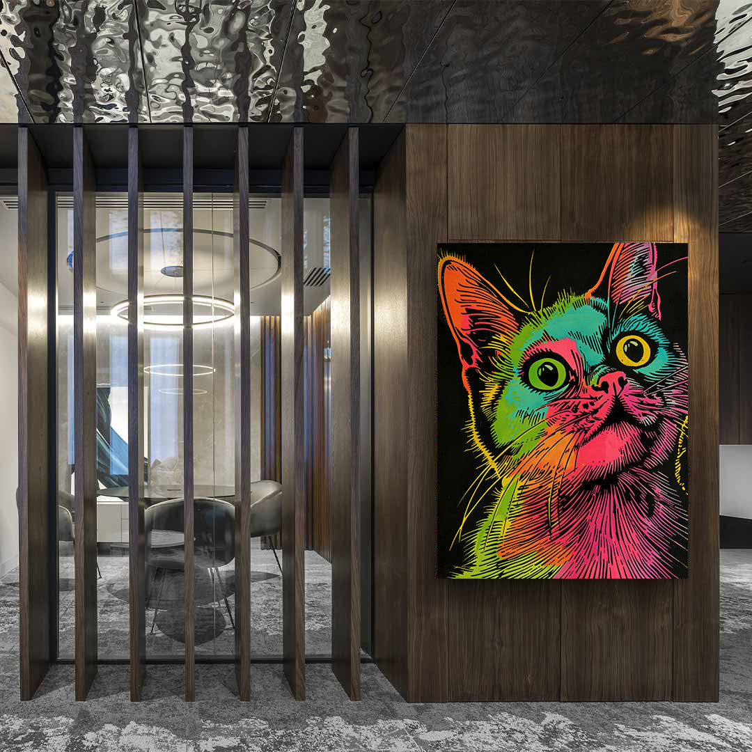 Tablou Canvas - Multicoloured Cat