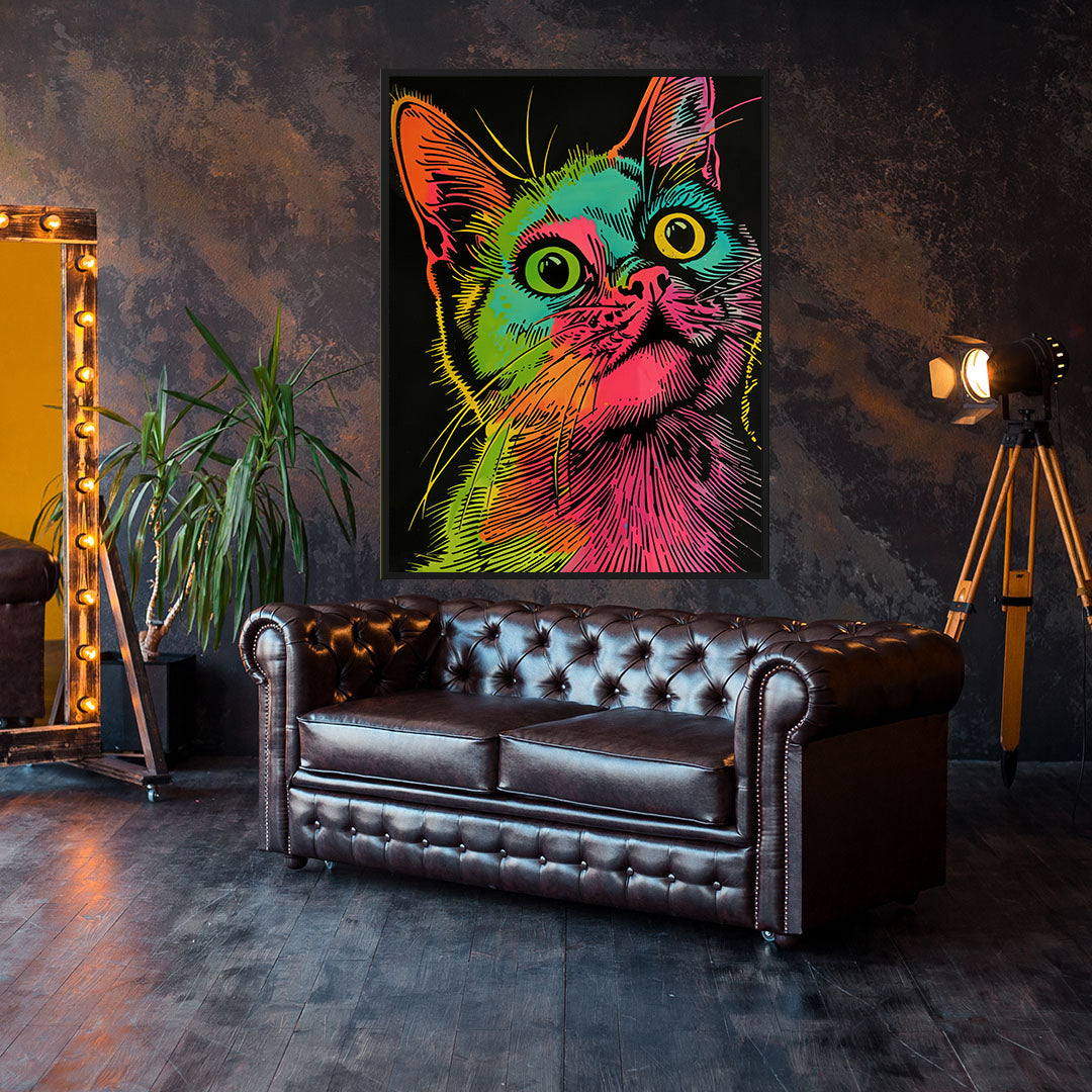 Tablou Canvas - Multicoloured Cat