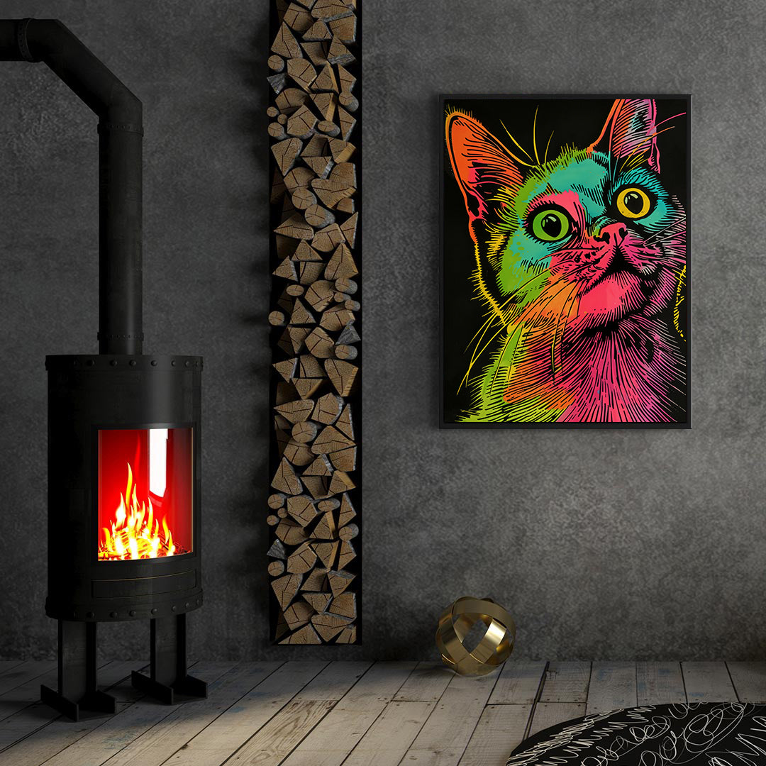 Tablou Canvas - Multicoloured Cat