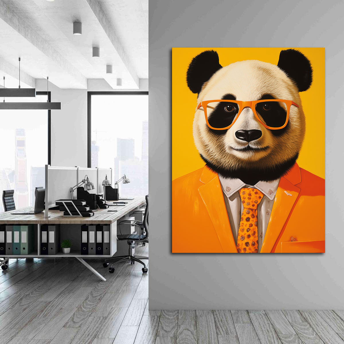 Tablou Canvas - Businessman Panda
