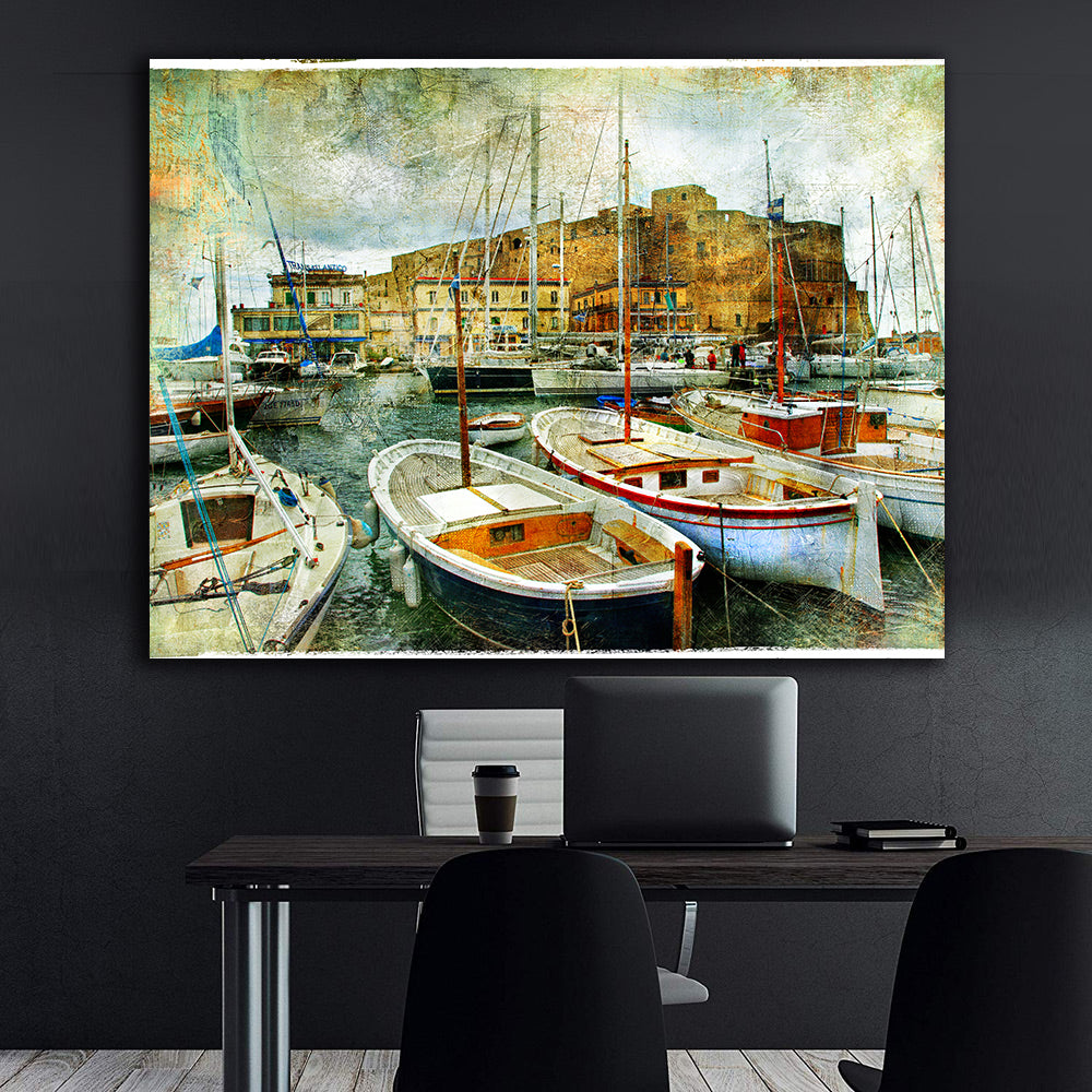 Tablou Canvas - Bărcuțe în Port