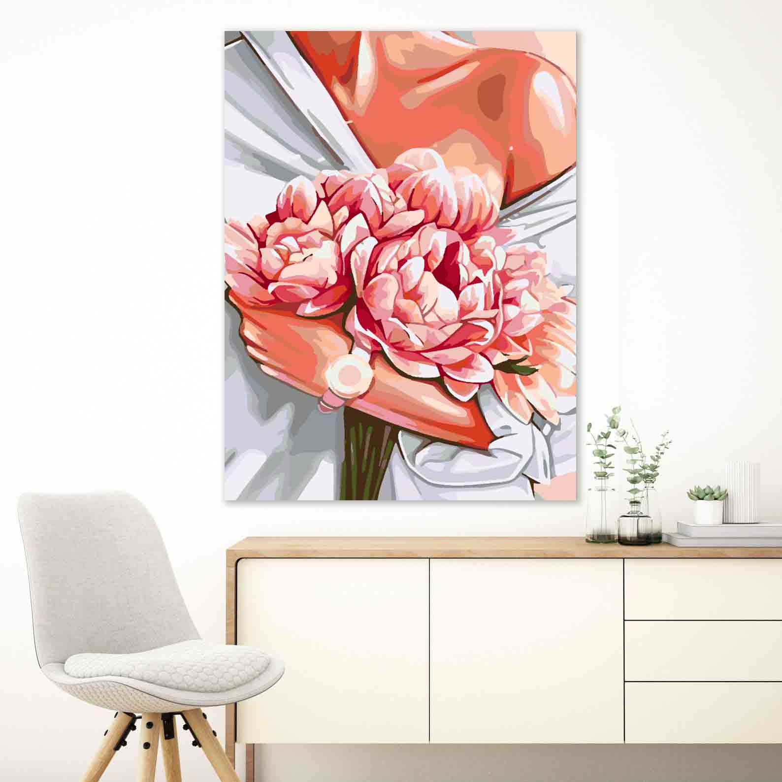 Pictura pe numere - Femeie cu Flori 4078