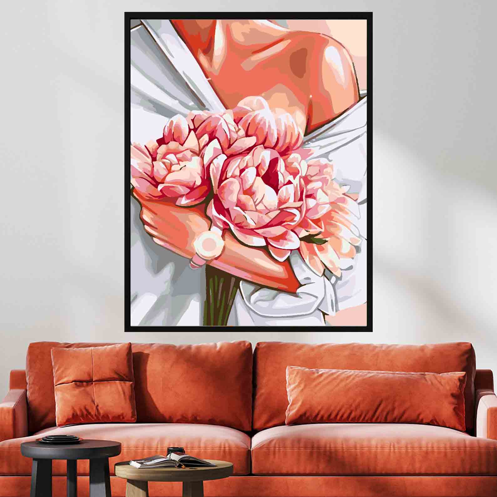 Pictura pe numere - Femeie cu Flori 4078