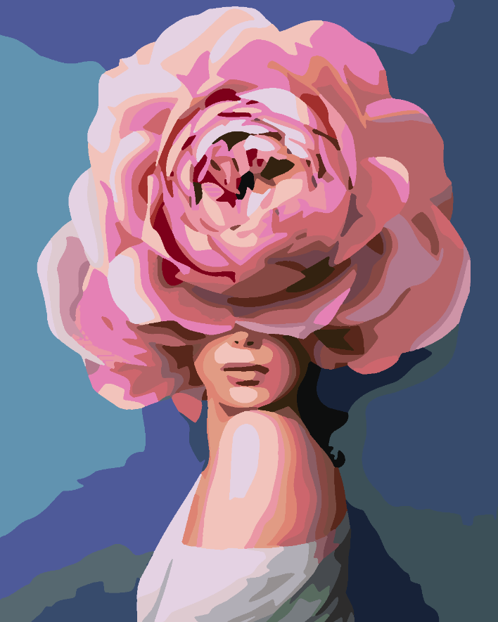 Pictura pe numere - Floral Head 4092