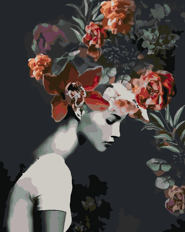 Pictura pe numere - Floral Head 4094