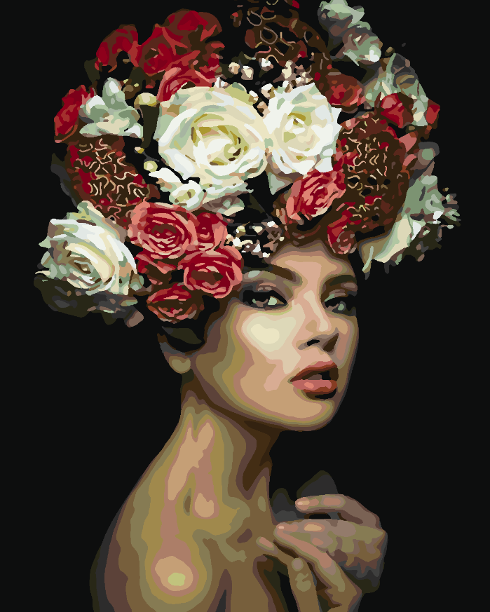 Pictura pe numere - Floral Head 4095