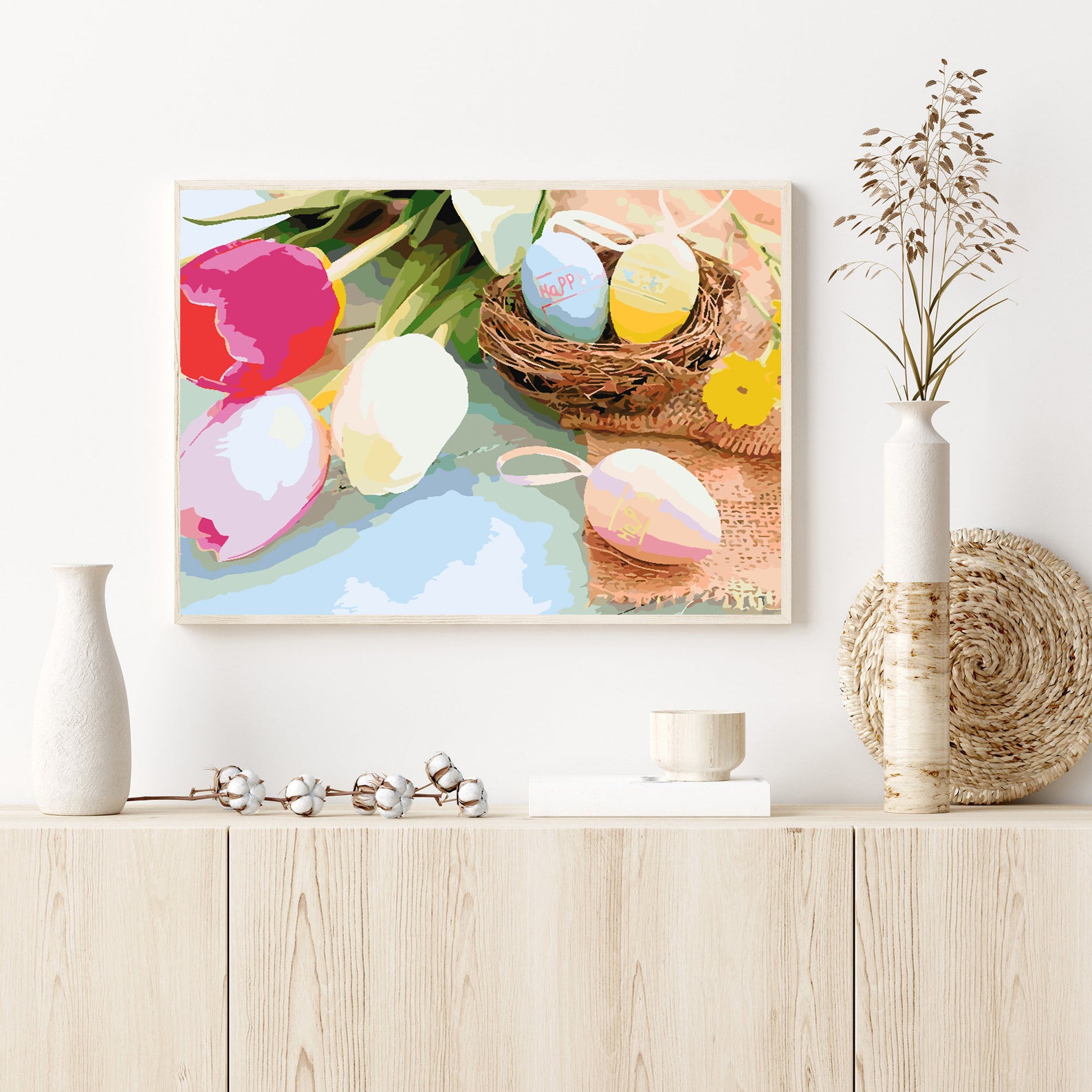 Peinture par numéros - Oeufs de Pâques et Tulipes 4235