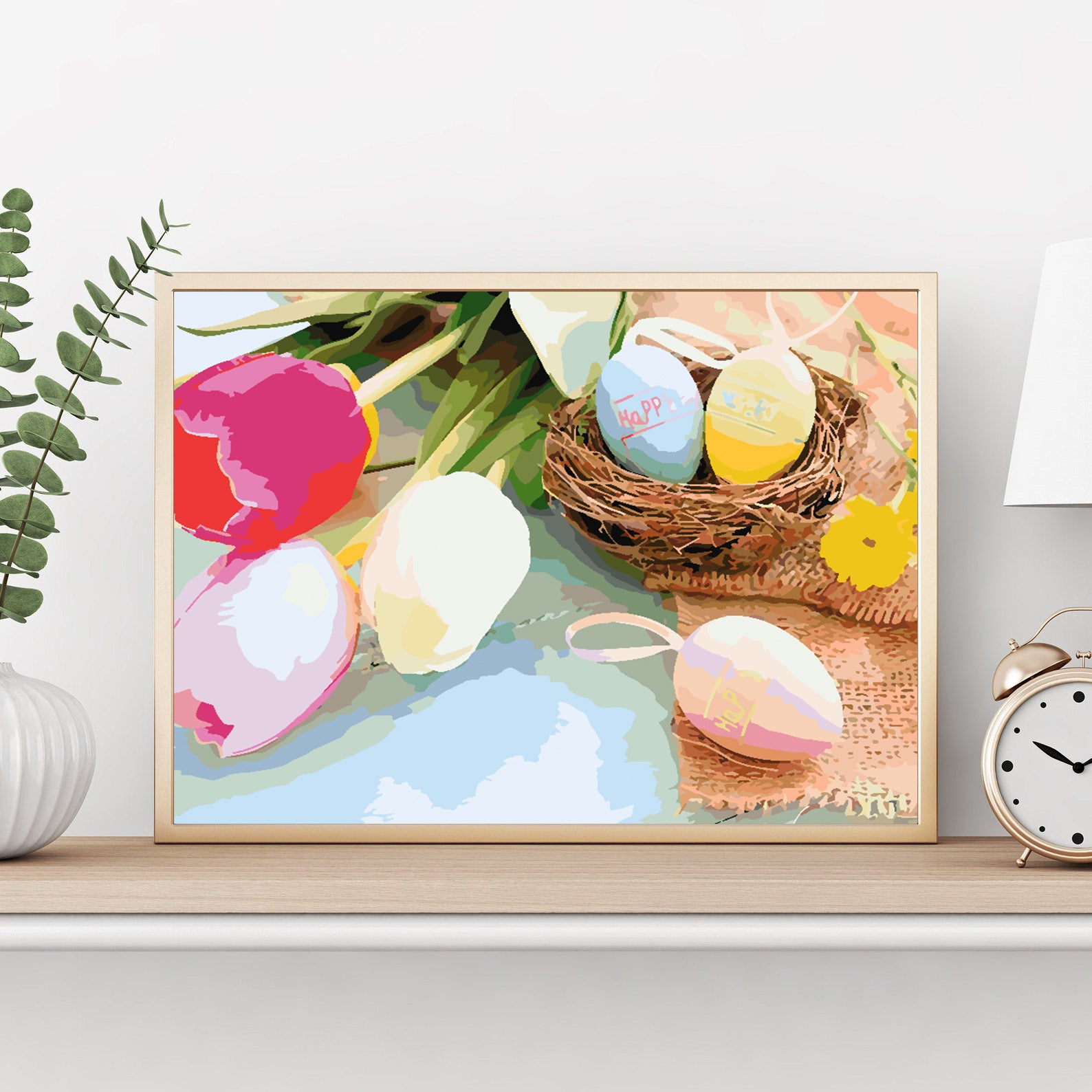 Peinture par numéros - Oeufs de Pâques et Tulipes 4235