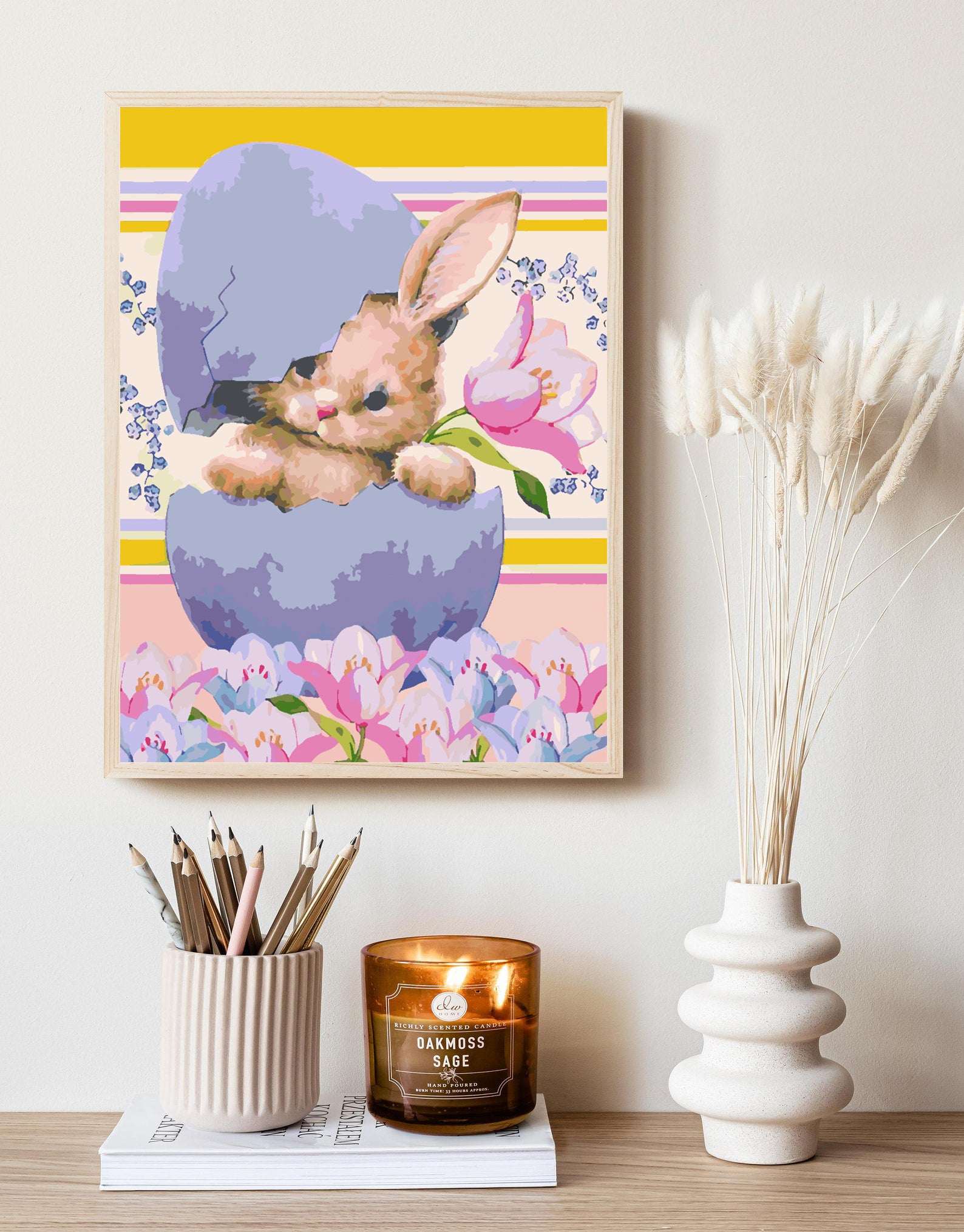 Peinture par numéros - Lapin avec fleurs 4284