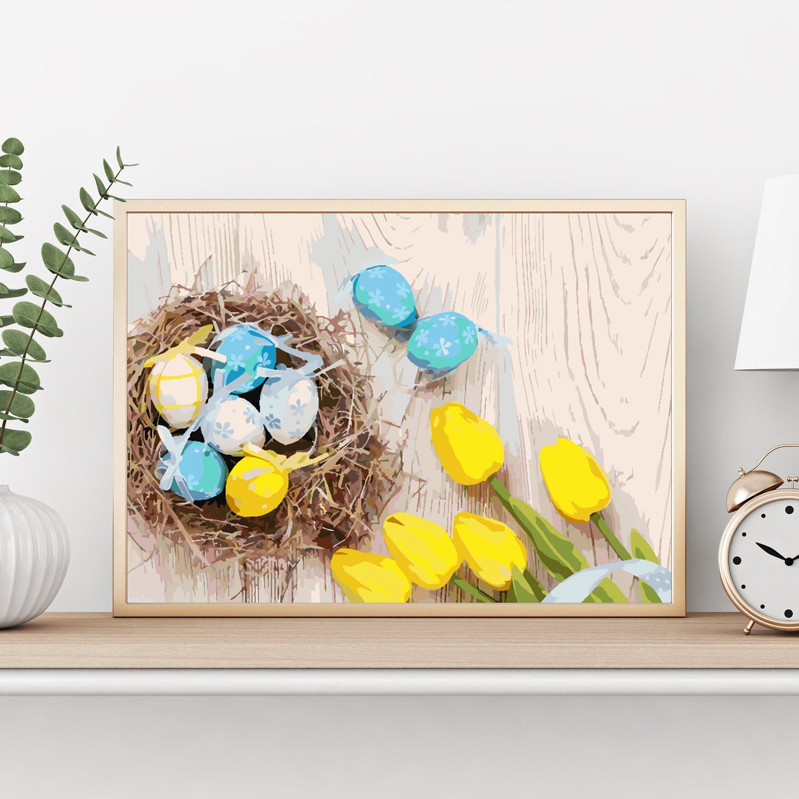 Pictura pe numere - Ouă de Paște cu Flori 4293