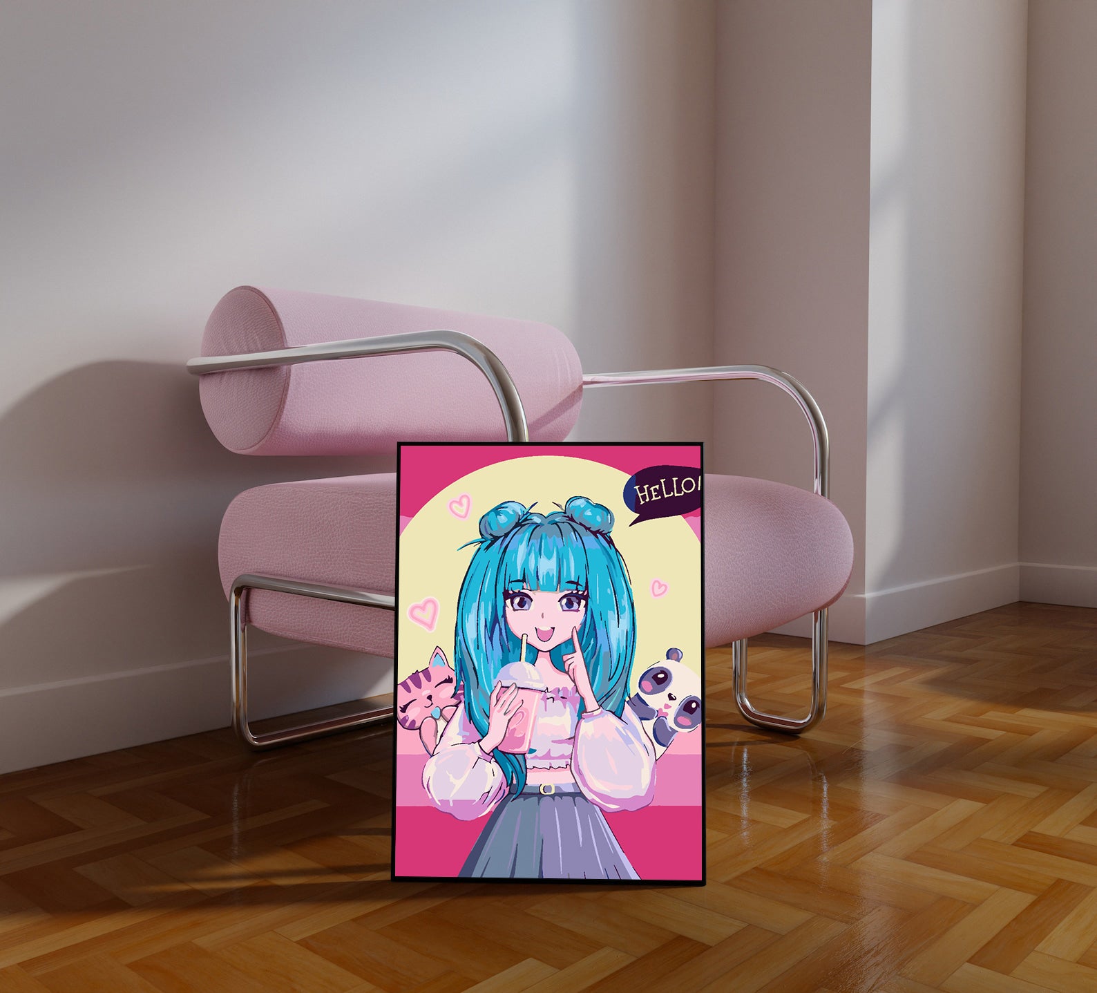 Pictura pe numere - Fetiță Anime Portret 4425
