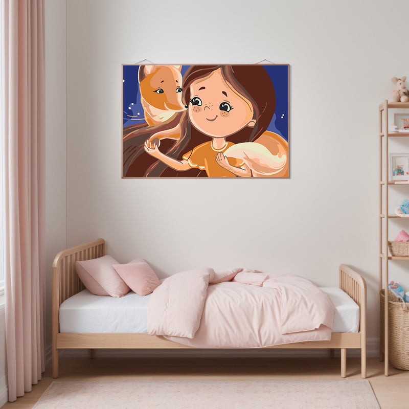 Peinture par numéros - Petite fille avec renard 4642