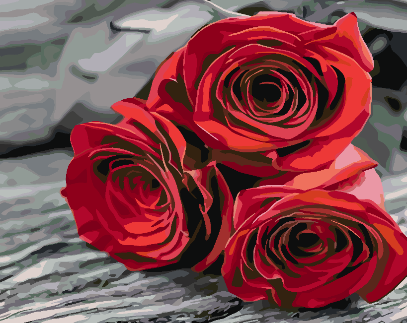 Peinture par numéros - Roses rouges 4703