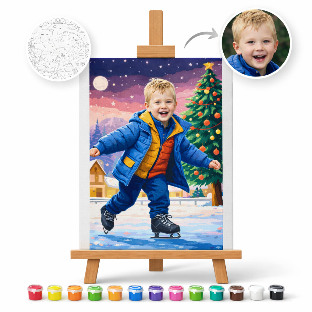 Pictură Personalizată pe Numere – The Kid on The Ice