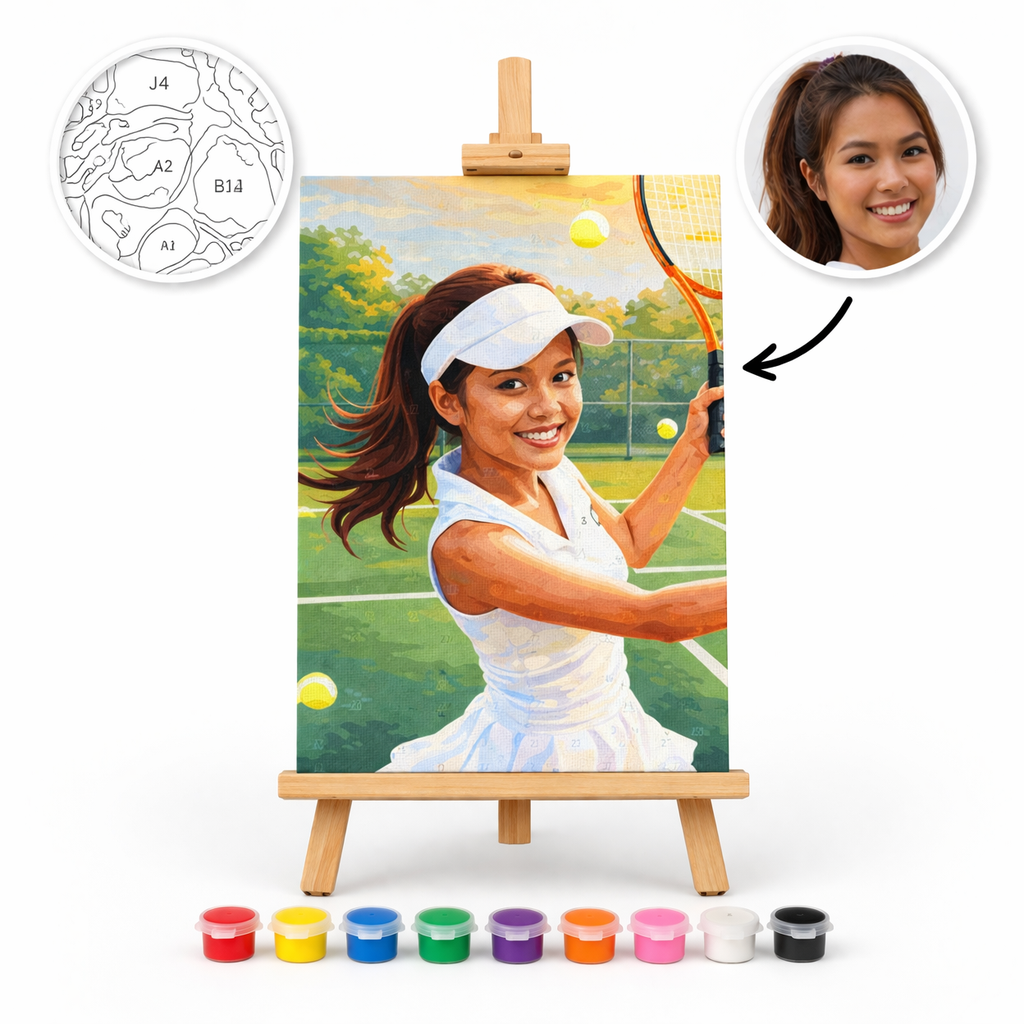 Pictură Personalizată pe Numere – Jucătoarea de Tenis