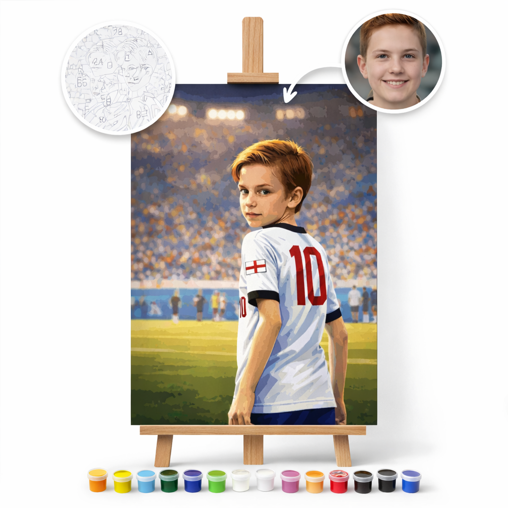 Pictură Personalizată pe Numere – Micul Fotbalist