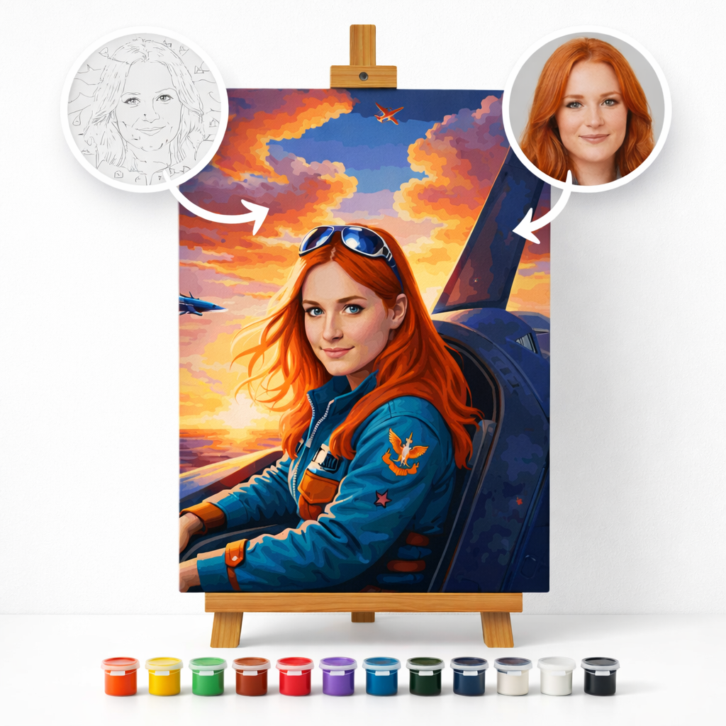 Pictură Personalizată pe Numere – Aircraft Pilot