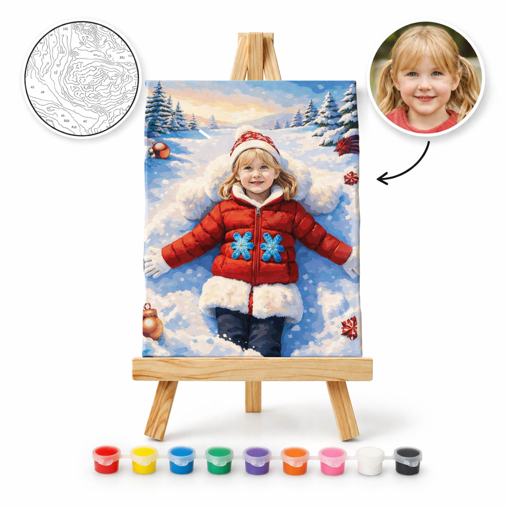 Pictură Personalizată pe Numere – Îngerul Zăpezii