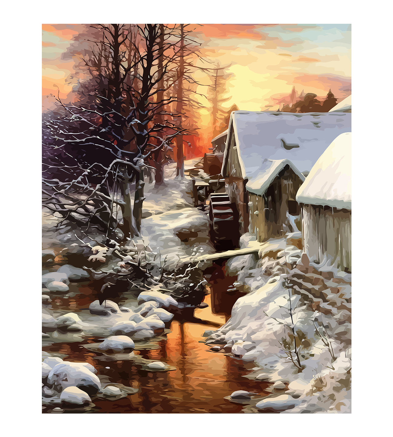 Set Pictură pe numere - Peisaj de Toamnă 6009