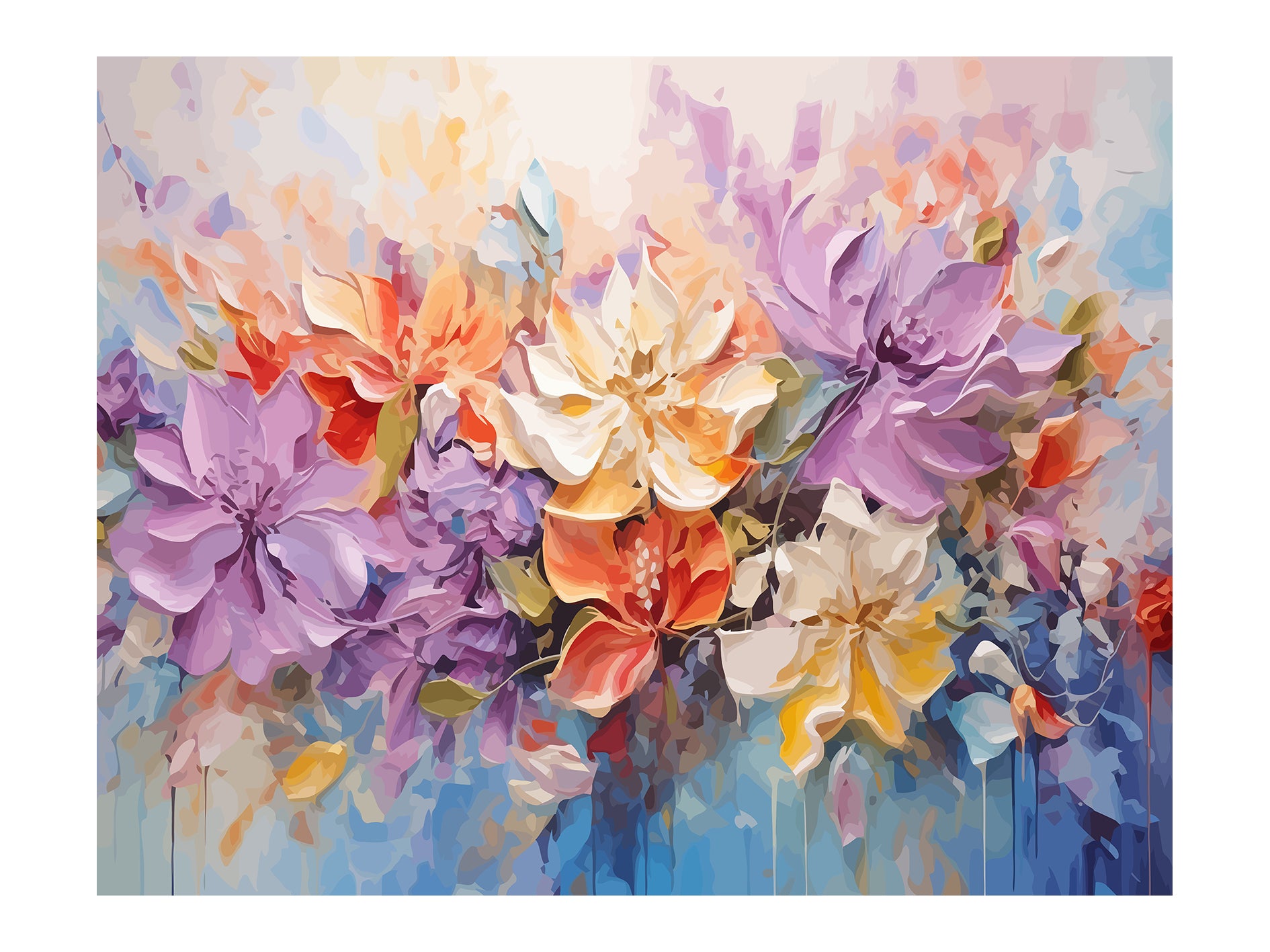 Set Pictură pe numere - Flori Multicolore 6024